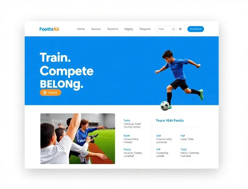 Football academy website preview